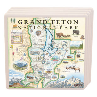 XPLORER MAPS No Pattern Square Coaster (Set of 4)