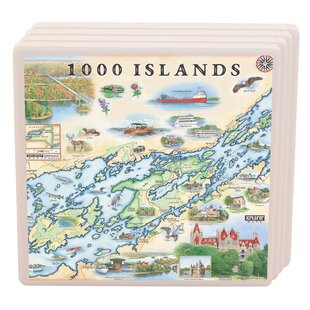 XPLORER MAPS No Pattern Square Coaster (Set of 4)