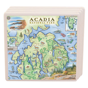 XPLORER MAPS No Pattern Square Coaster (Set of 4)