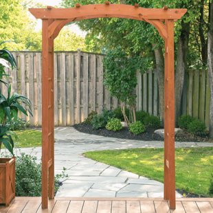 LEISURE SEASON 60'' W x 24'' D Solid Wood Arbor in Brown