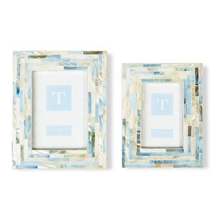 TOZAI 2 Piece Tiled MOP Picture Frame Set