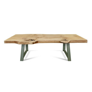 MAXIMAHOUSE Liram Solid Wood Top Metal Base Dining Table