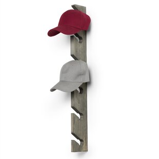 GRACIE OAKS Lunar Solid Wood 6 - Hook Wall Mounted Hat Rack