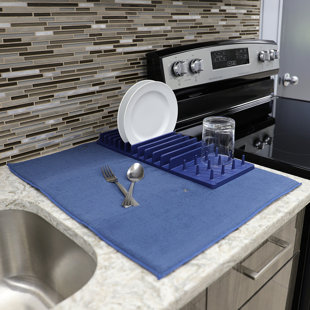 MICHAEL GRAVES DESIGN 11 Slot Plastic Dish Rack with Super Absorbent Mat