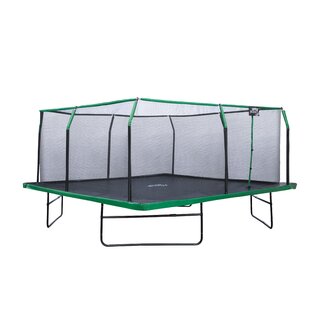 Machrus Upper Bounce 16 x 16 FT Square Trampoline Set with Premium Top-Ring Enclosure and Safety Pad