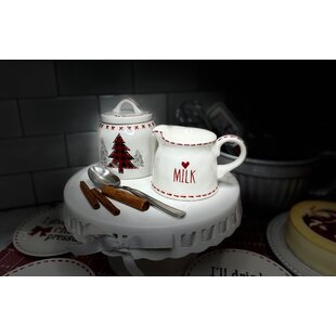 Red Vanilla Sugar & Creamer Set