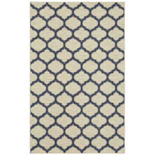 WILDON HOME® Burnadine Hand Hooked Performance Navy/Cream Rug