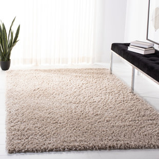 BRAYDEN STUDIO Iolo Solid Colour Machine Woven Beige Area Rug