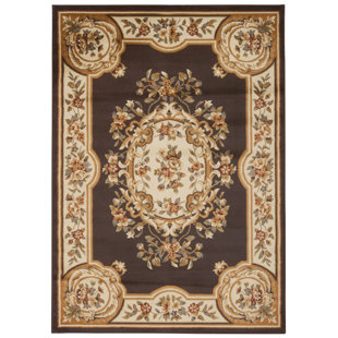 ASTORIA GRAND Lukeson Floral Chocolate Area Rug