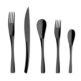 DEGRENNE PARIS XY Mirror 5 Piece 18/10 Stainless Steel Flatware Set, Service for 1