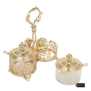 MATASHI CRYSTAL Metal Decorative Bowl - Set of 2