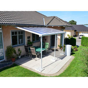 Canopia By Palram 434cm W x 295cm D Glass White Cover Retractable Patio Awning