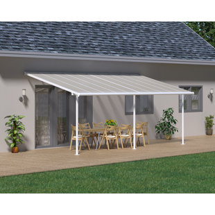 Canopia By Palram 2.95cm W x 6.19cm D Glass White Cover Retractable Patio Awning
