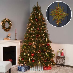 NATIONAL TREE COMPANY Dunhill Fir 9' Lighted Fir Christmas Tree