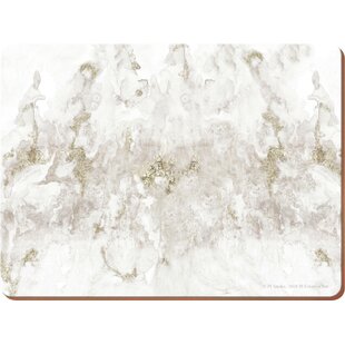 CREATIVE TOPS Grey Marble Wood - MDF Abstract Rectangle Placemat (Set of 4)