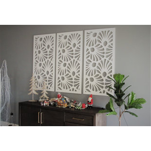 VIMA (Jellif) Decorative Wall Panel - 48"L x 24"W, White Color PVC Board Panel with Private Screen Fence Design for Home Renovation & Wall Décor