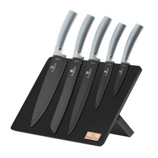 Berlinger Haus 6 Piece Stainless Steel Kitchen Knife Set with Magnetic Knife Holder