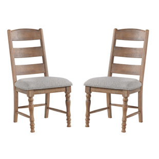 IMAGIO HOME BY INTERCON Highland Ladder Back Side Chair with Cushion Seat, Sandwash (Set of 2)