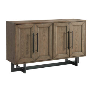 IMAGIO HOME BY INTERCON Eden 60" Server with 2 Cabinets, Wine Bottle Storage, and Adjustable Shelves, Rustic Dune
