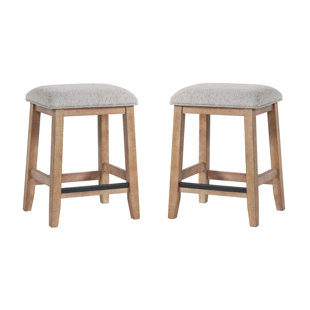 IMAGIO HOME BY INTERCON Highland Backless Bar Stool with Cushion Seat, Sandwash (Set of 2)