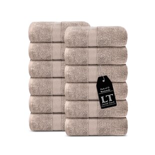 Lavish Touch 100% Cotton Wash Towels (Set of 12)