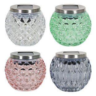 Exhart Solar Glass Prism Lights, 4 Inch (Set of 4)