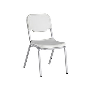 ICEBERG ENTERPRISES Rough N Ready Series 17.5"W Stackable Plastic Seat Waiting Room Chair with Metal Frame