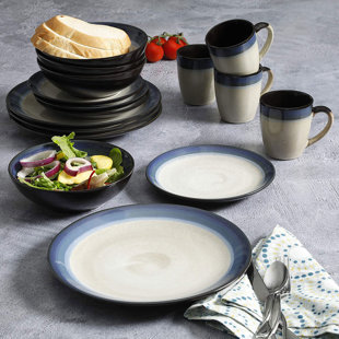 GIBSON Elite Couture Bands 16-Piece Dinnerware Set