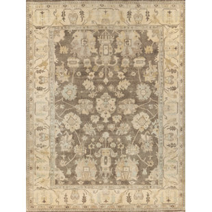 EXQUISITE RUGS Antique Weave Oushak Oriental Hand-Knotted Wool Brown/Ivory Area Rug