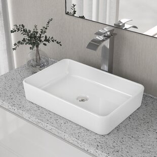 DeerValley 340mm Ceramic Rectangular Countertop Basin Bathroom Sink