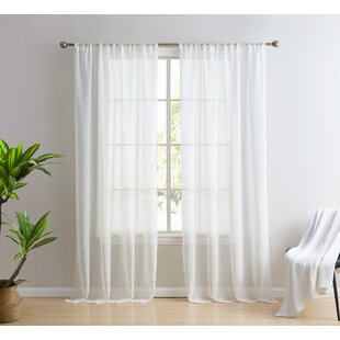 EIDER & IVORY™ Hailey Faux Linen Sheer Curtain Panels (Set of 2)