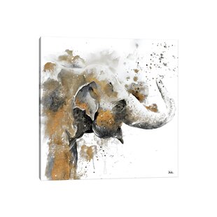 VIV + RAE Water Elephant With Gold by Patricia Pinto - Print on Canvas