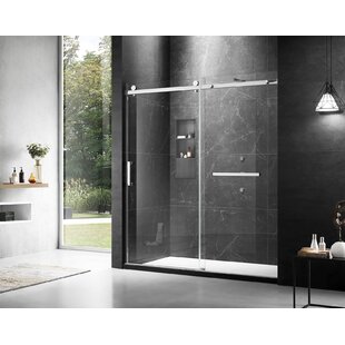 MOSWEET 60" W x 58" H Frameless Tub Door