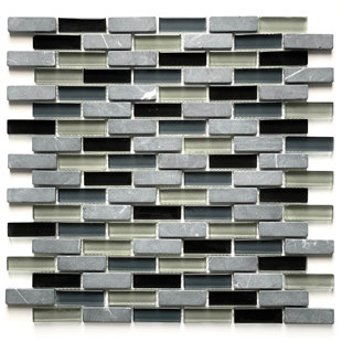 NOVOTILESTUDIO Roma 0.5'' x 2" Glass/Marble Mosaic Floor & Wall Tile