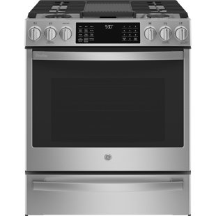 GE PROFILE™ 30" 5.7 cu.ft. Smart Slide-in Dual Fuel Range with Griddle and Grill
