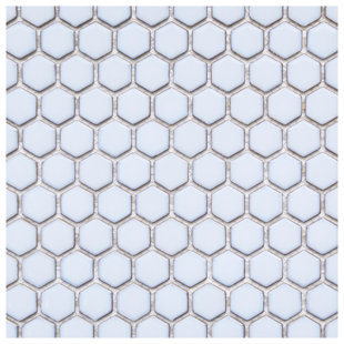 KDC TILE AND MARBLE Ceramic Honeycomb Mosaic Wall & Floor Tile