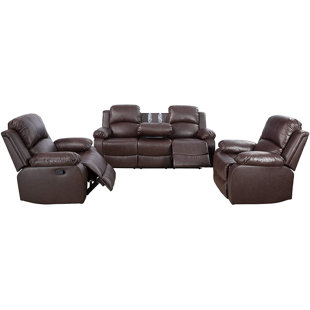 CHANGHE TRADING INC 3 Piece Faux Leather Reclining Living Room Set
