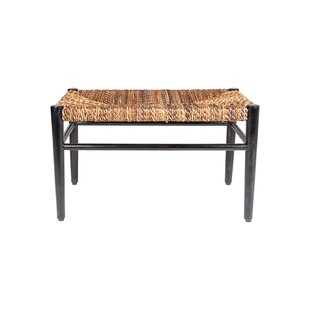 JOSS & MAIN Fey Solid Wood Woven Accent Stool