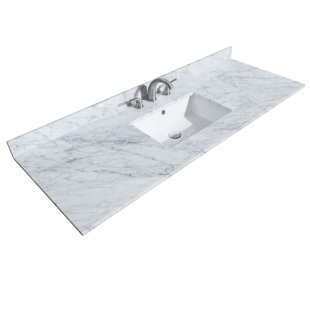 WYNDHAM COLLECTION 60'' Marble Single Bathroom Vanity Top with Sink