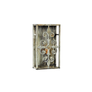 ELLAHOME Cross Wrought Iron Flush Mounted Sconce