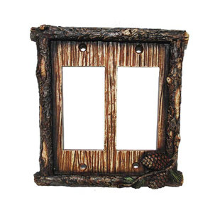 PASEO ROAD BY HIEND ACCENTS Pine Cone 2-Gang Rocker Wall Plate (Set of 4)
