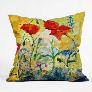 DENY DESIGNS Poppies Provence Outdoor Throw Pillow