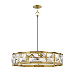 FREDRICK RAMOND Jolie Fabric Dimmable LED Drum Chandelier
