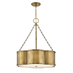 HINKLEY Chance 3-Light Chain-Hung Drum Chandelier w/ Etched Lens