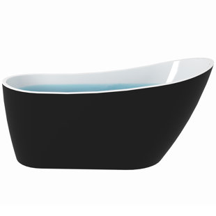 AKDY 66.9'' x 28.7'' Freestanding Soaking Fiberglass Bathtub
