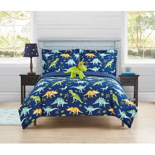 ALEX + BELLA Watercolor Dinosaur Navy Microfiber Comforter Set