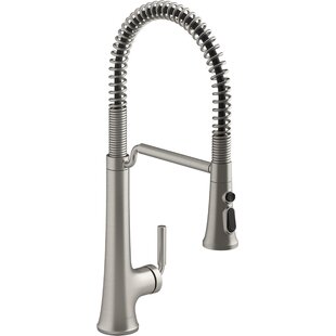 Kohler Tone Single Handle Semi-Professional Pre-Rinse Kitchen Sink Faucet with Three-Function Pull Down Sprayer