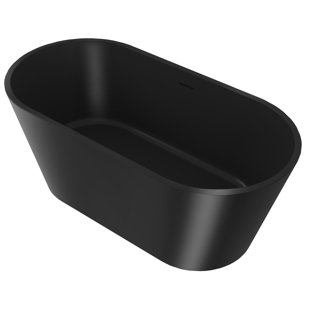 AKDY 59.8 In. Acrylic Double Ended Flatbottom Freestanding Bathtub In Matte Black