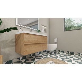 WADE LOGAN® Mableton 42" Wall-Mounted Single Bathroom Vanity Set