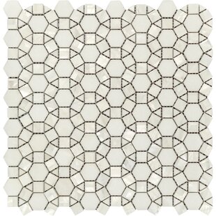 BELLUNO DESIGNS Flora 3" x 3" Marble Novelty Mosaic Wall & Floor Tile